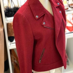 Burgundy moto jacket
